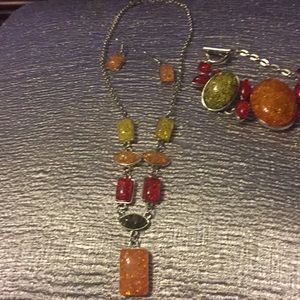 3 piece multi color jewelry set